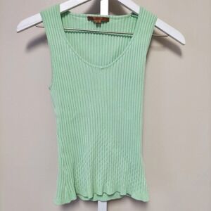 Belldini‎  Mint Green Ribbed Knit Sleeveless Tank Top M Coquette Twee Preppy